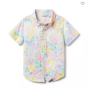 Janie and Jack Pastel Floral Poplin Button down Shirt